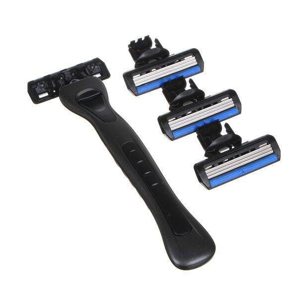 Proway станок для бритья с тройным лезвием, плавающая головка + 3 сменные кассеты, силикон, пластик