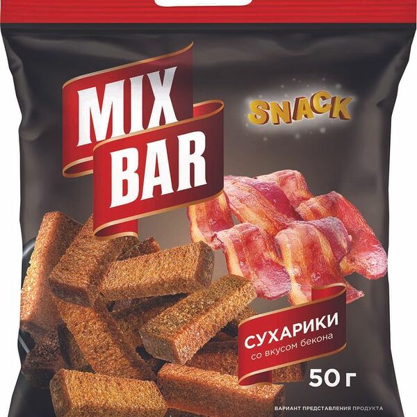 Сухарики MixBar ржано-пшеничные со вкусом бекона