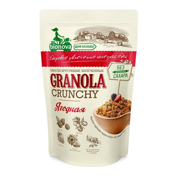 Гранола Bionova Crunchy с ягодами 400 г