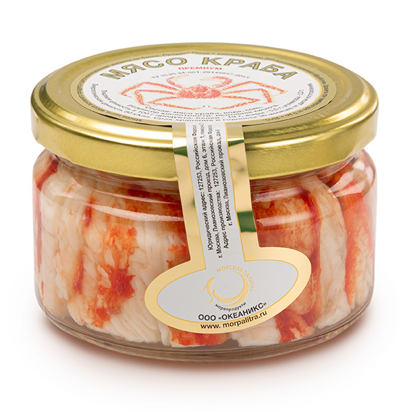

Мясо краба Морская палитра премиум 230 мл