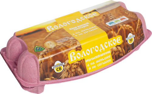 

Яйцо куриное Вологодское СВ, 10шт
