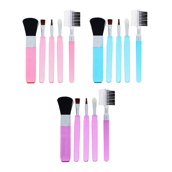 Юниlook набор кистей для макияжа 5шт, пластик, синтетич.нейлон, 11см