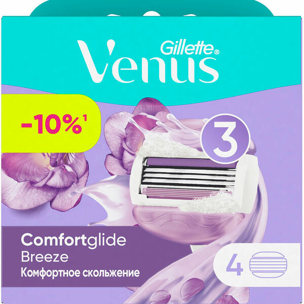 Сменные кассеты для бритья Gillette Venus Breeze 4шт