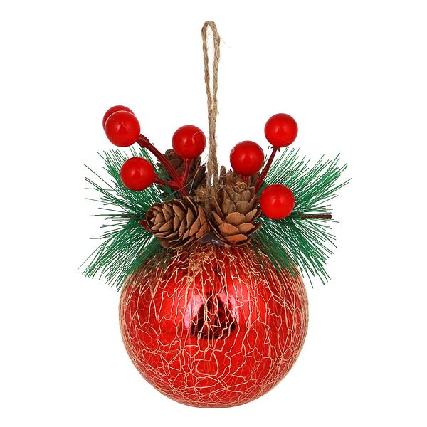 Сноу бум подвеска шар с декором, пластик, арт 2