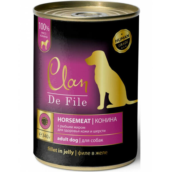 Clan Clan De File Конина в желе с экстрактном Юкки и рыбьим жиром 340 г