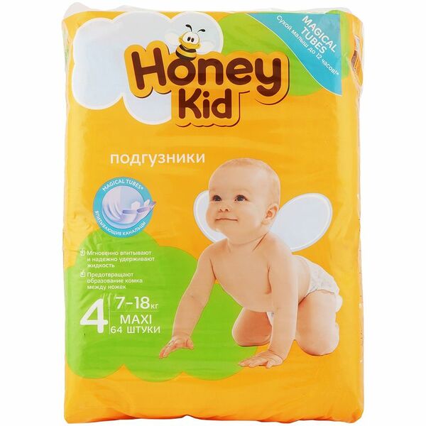 Подгузники Honey Kid Maxi р.4 7-18кг 64шт