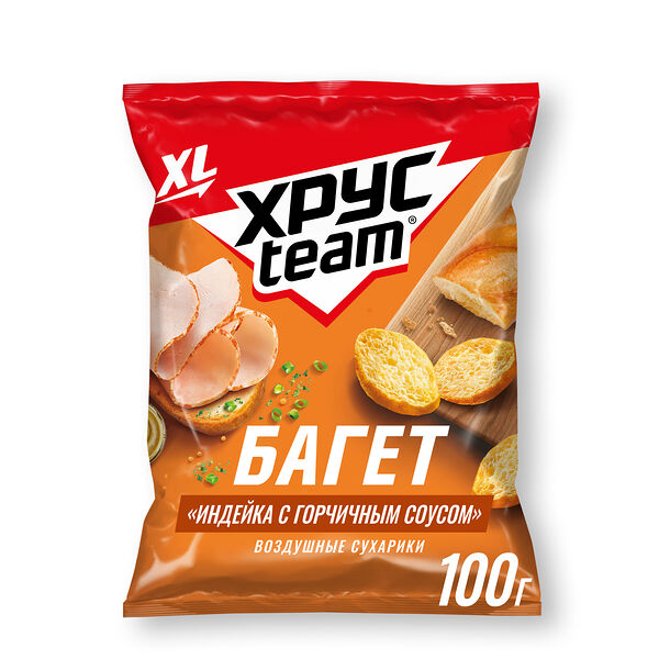 Сухарики Хрусteam Багет Индейка с горчичным соусом 100г