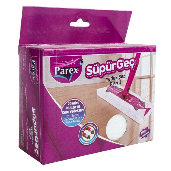 Cалфетки для швабры Parex Sweepy mop, сухие одноразовые, 28x22 см, 20 шт