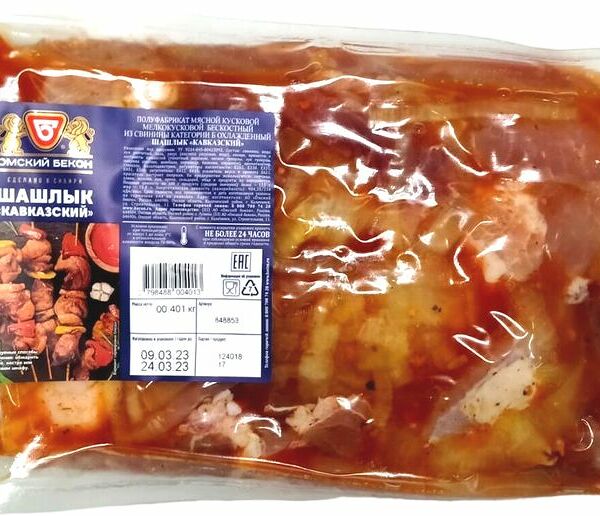 Шашлык Омский Бекон Кавказский из свинины охлажденный