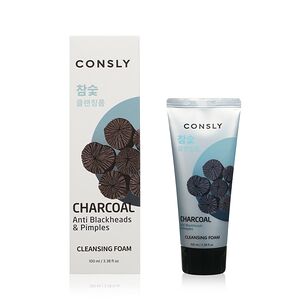 Пенка кремовая CONSLY для умывания c древесным углем против черных точек, 100 мл