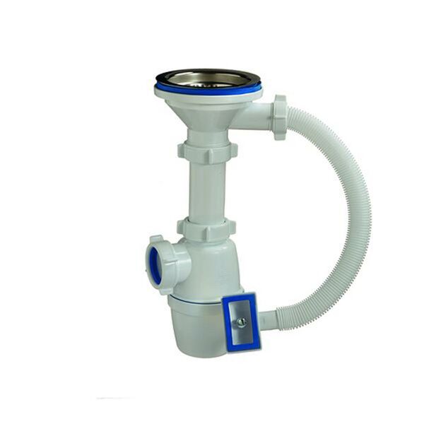 Сифон бутылочный 3.1/2  х 40 мм с прямоугольным переливом