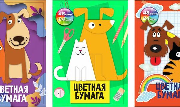 Бумага Centrum двухсторонняя цветная 48 листов 24 цвета 205х290мм в ассортименте 1шт