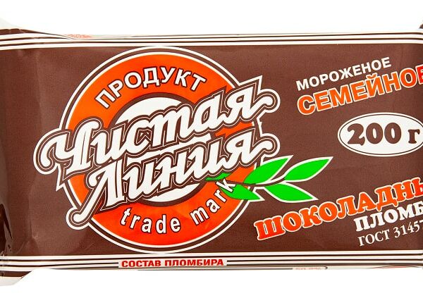 Мороженое Чистая Линия пломбир шоколадный 12% 200г