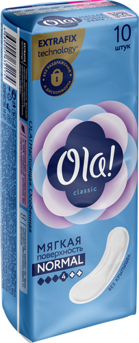 

Прокладки Ola! Classic Normal без крылышек мягкая поверхность 10 шт.