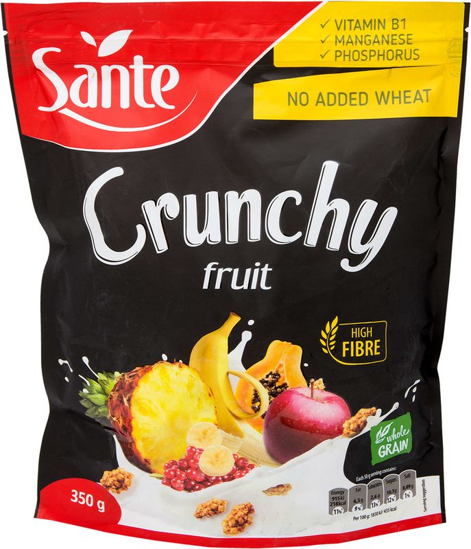 

Хлопья овсяные Sante Crunchy с фруктами 350 г