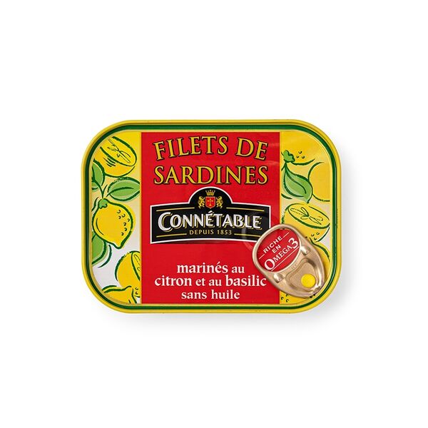 Филе сардин Connetable в маринаде с лимоном и базиликом, 100 г
