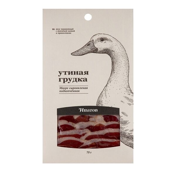 Утиная грудка Ипатов. Мясные Деликатесы Магре сыровяленая подкопченная ООО Мясные Деликатесы