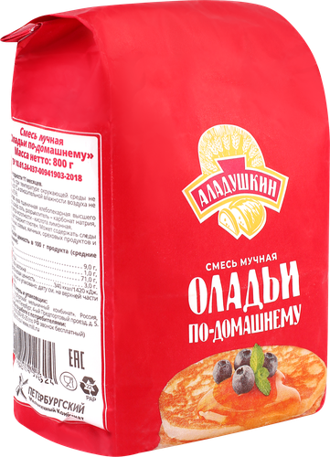 

Мучная смесь Аладушкин Оладьи по-домашнему 800 г