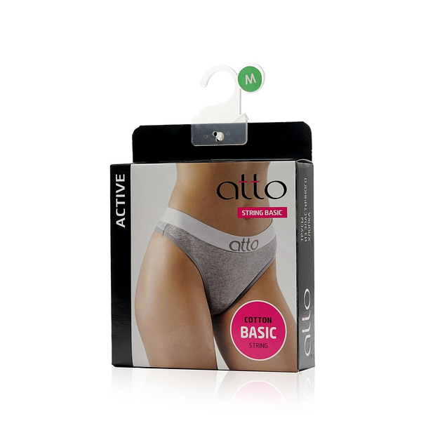 Женские трусы Atto Basic string , Серый , M