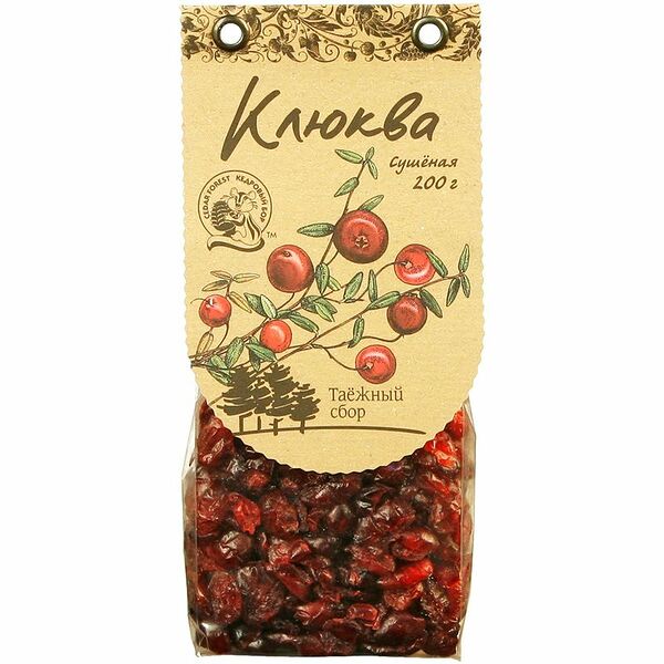Клюква сушеная Кедровый бор Таежный сбор 200г