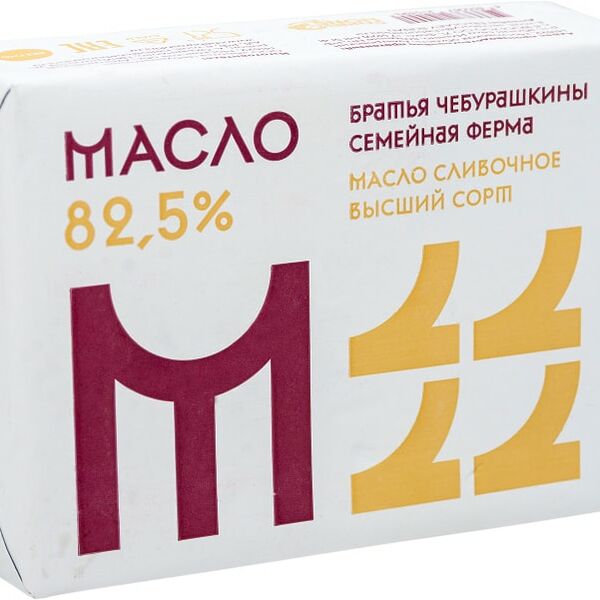 Масло сладко-сливочное Братья Чебурашкины Традиционное 82.5% 200г