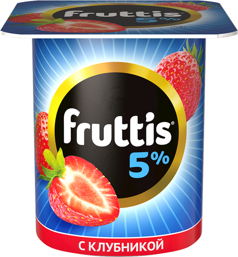 

Продукт йогуртный FRUTTIS Клубника/Персик 5%, без змж, 115г