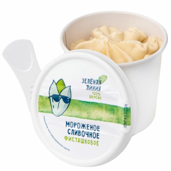 Мороженое сливочное фисташковое 8% Зелёная Линия, 75г