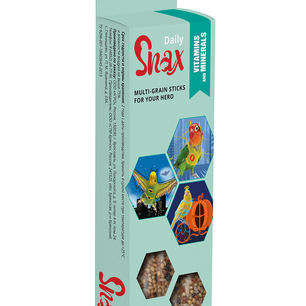 Snax Daily зерновые палочки для птиц Вишня, 2х50 г