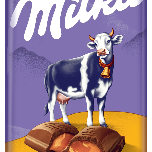 Шоколад молочный Milka с карамельной начинкой, 90г