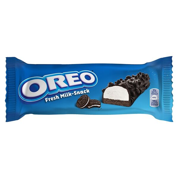 Пирожное бисквитное глазированное Oreo Fresh Milk-Snack с молочной начинкой и кусочками печенья, 27г