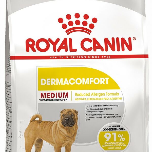 Royal Canin Medium Dermacomfort корм для собак средних размеров с раздраженной кожей Птица