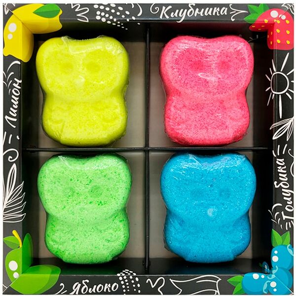 Набор шипучей соли Laboratory Katrin Совушкин день неоновые 240г 4шт