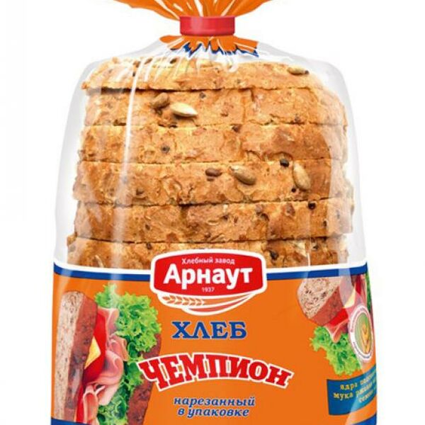 Хлеб ржано-пшеничный Арнаут Чемпион с семенами льна в нарезке