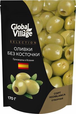 Оливки Global Village Selection без косточки 170г