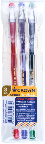 

Ручки гелевые Crown 3 шт