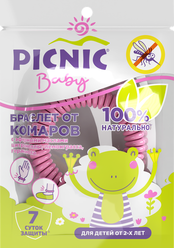 

Репеллентный браслет от комаров Picnic Baby в ассортименте