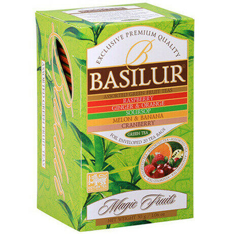 Чай зелёный Basilur Magic fruits конв ASSORTED GREEN (Ассорти зел чаев) цейл. с аром 25*1,5г