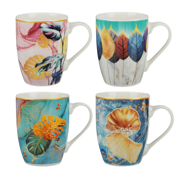 Millimi пальметта кружка 340мл, фарфор, 4 дизайна
