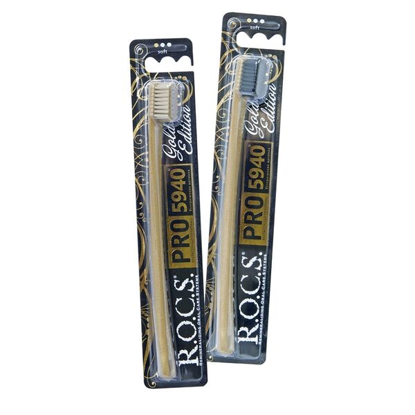 Зубная щетка R.O.C.S. Pro Gold Edition мягкая 1 шт в ассортименте