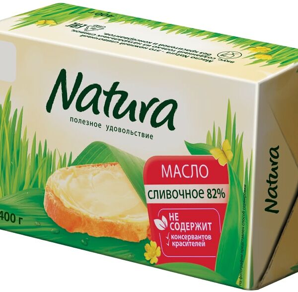 Масло сливочное Natura 82% 400г