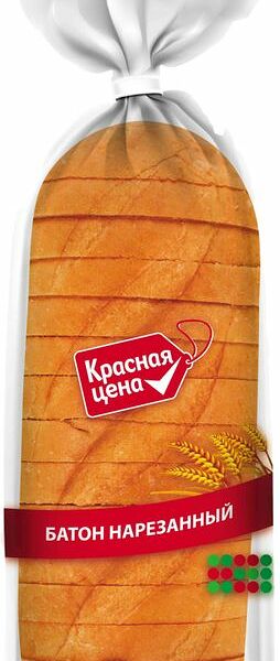 Батон Красная Цена Нарезной Классический 1 сорт в нарезке 300г