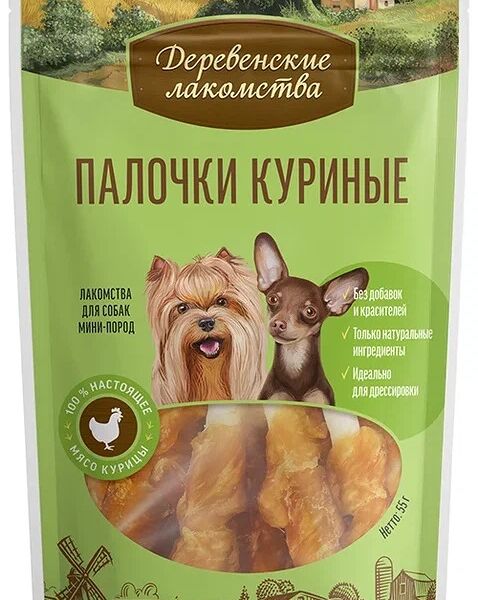 Палочки куриные для мини-пород Деревенские лакомства