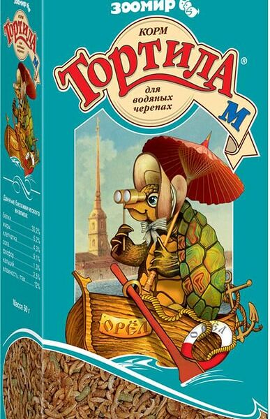 Корм для водяных черепах Зоомир Тортила М  50г