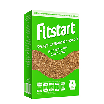 

Кускус Fitstart цельнозерновой 5х80г в пакетиках Россия