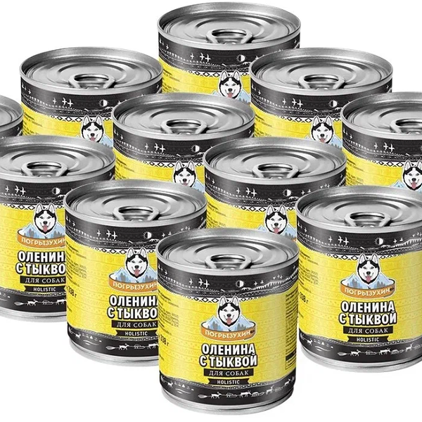 Корм влажный для собак Погрызухин Оленина с тыквой (упаковка - 12 шт)