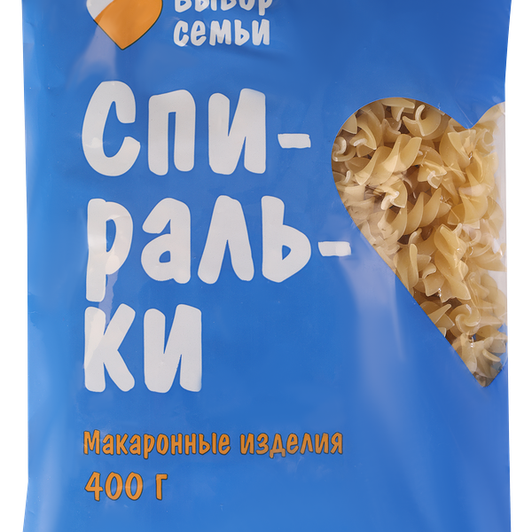Макароны ВЫБОР СЕМЬИ Спиральки группа В, 400г