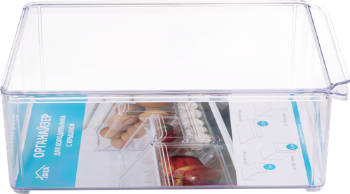 

Органайзер для холодильника Idea 20х30х10 см с крышкой, прозрачный, размер М Арт. 1587