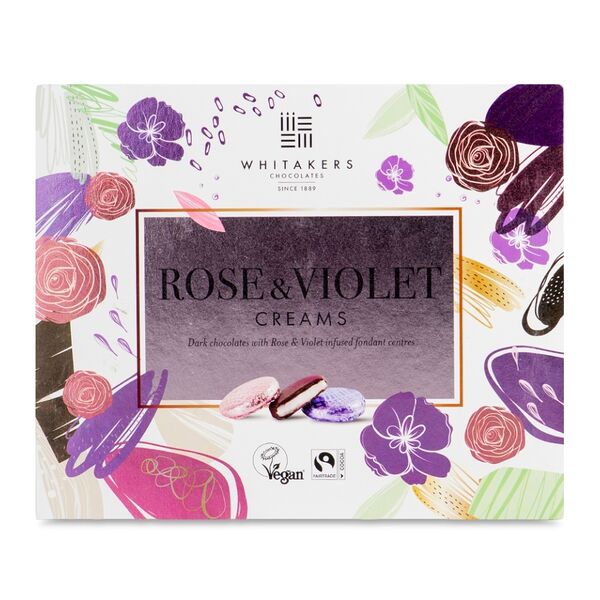 Набор шоколадных конфет с кремовой начинкой со вкусом розы и фиалки Whitakers Chocolates