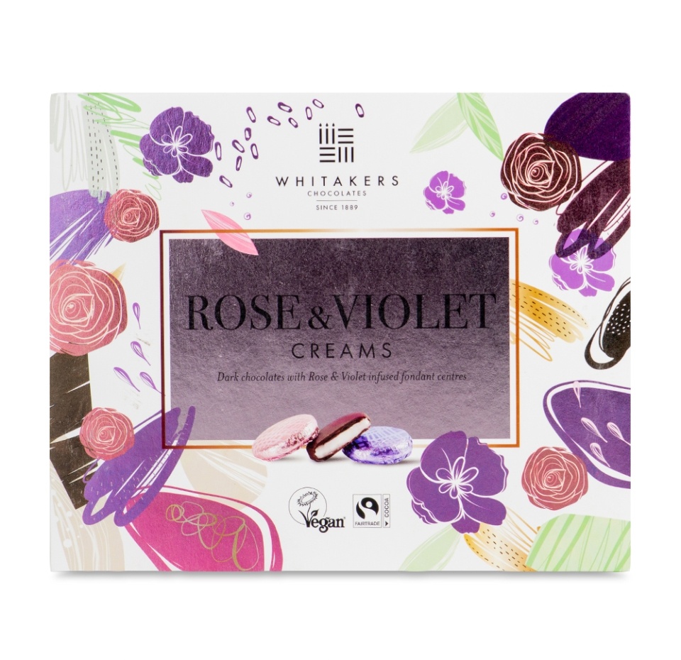 

Набор шоколадных конфет с кремовой начинкой со вкусом розы и фиалки Whitakers Chocolates 200 г