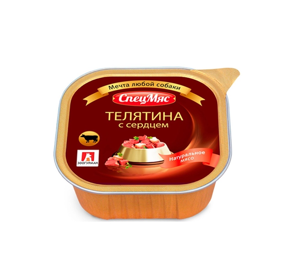 

Корм для собак Зоогурман СпецМяс Телятина с сердцем кусочки в желе 300 г